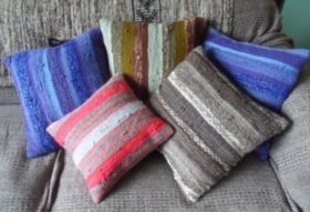 selection of hand woven cushions from ECHO weavers