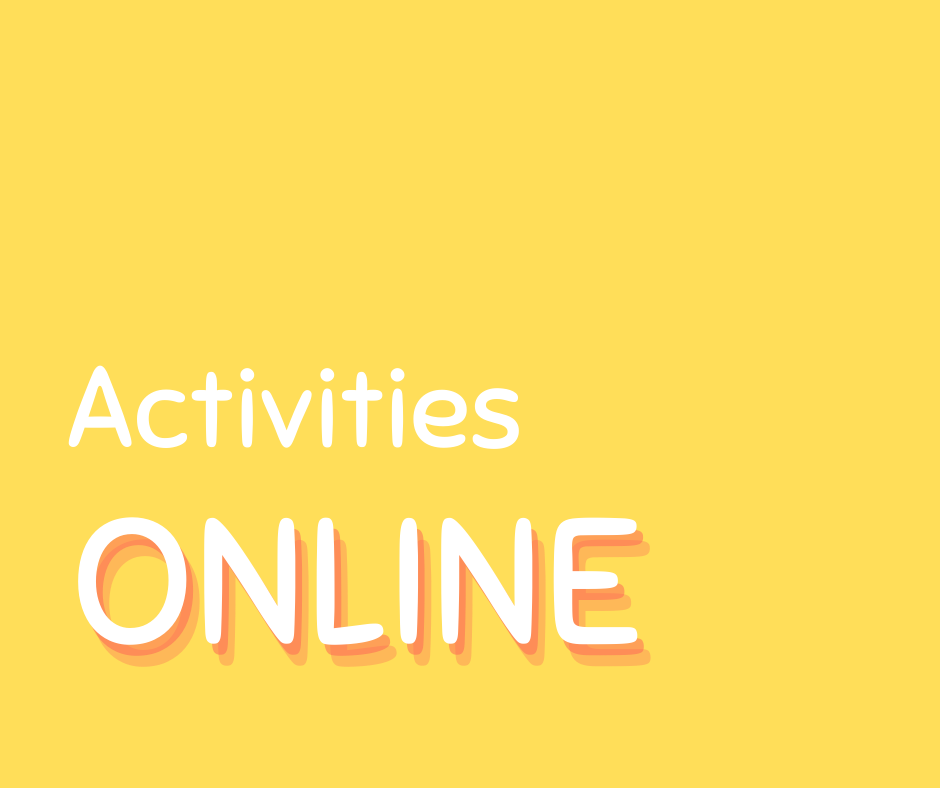 Bright yellow background and text reads Activities Online